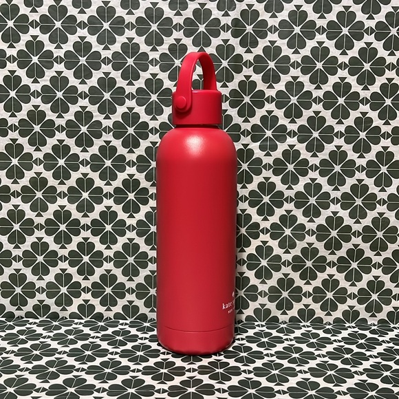 ♠️kate spade Stainless Steel Thermal Water Bottle, Red NIB - Picture 6 of 11
